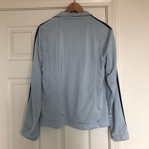 Adidas Vintage Track Suit Baby Blue 3 Stripe Warm Up Jacket - Picture 2 of 8